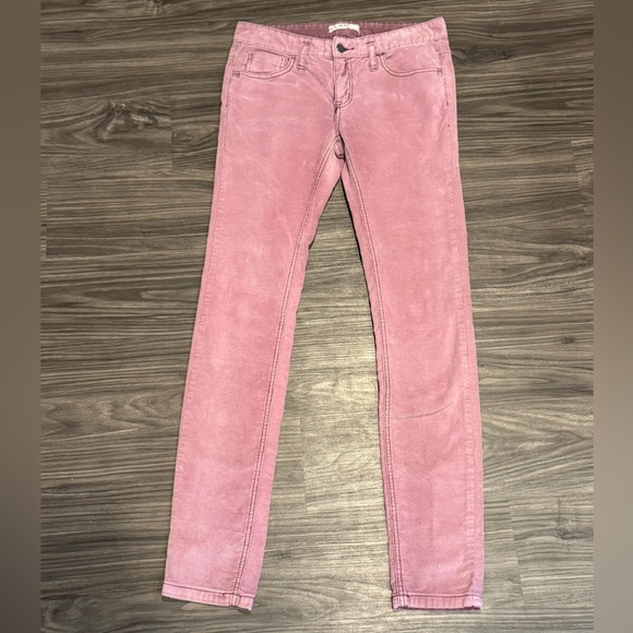 Free People Pink Low RiseCorduroy Pants 27 Boho - Picture 1 of 5